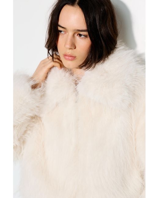 Pull&Bear Natural Faux Fur Jacket