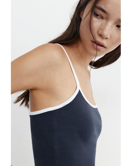 Pull&Bear Blue Thin Strap Top