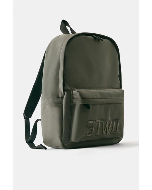 Pull&Bear Green Stwd Backpack for men