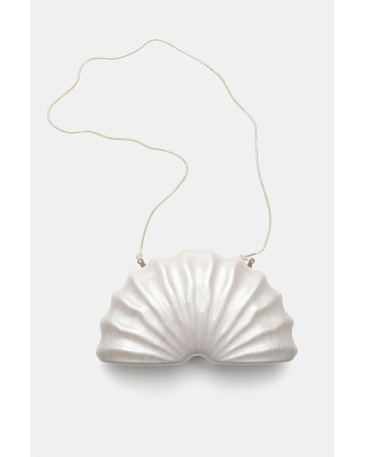Pull&Bear Natural Shell Clutch Bag