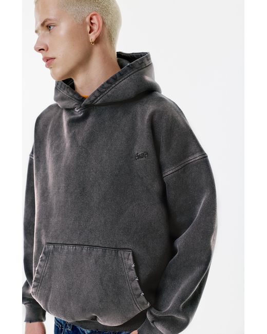Pull&Bear Gray Stwd Washed Hoodie for men