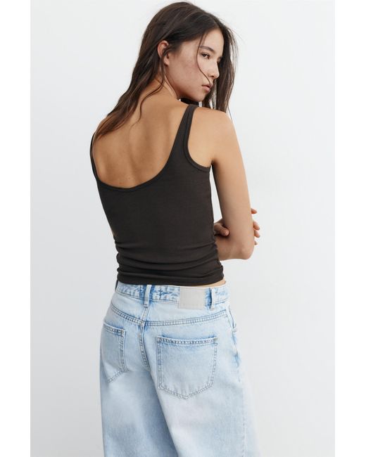 Pull&Bear Tanktop Met Modal in het Black