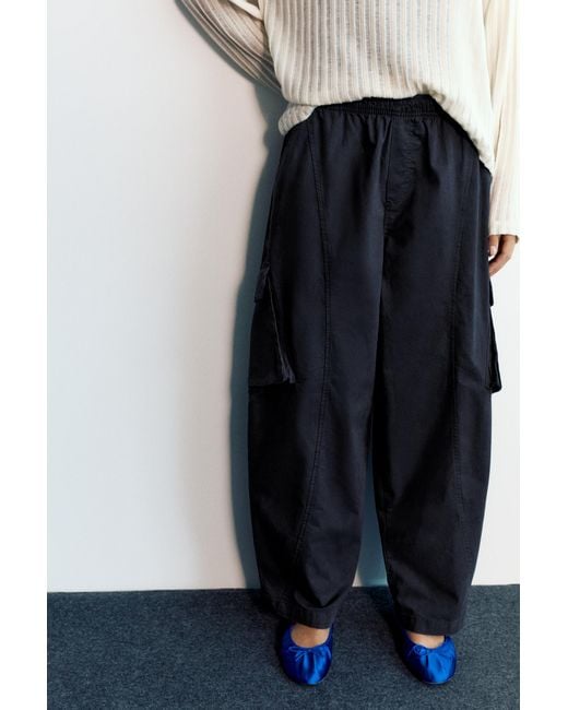 Pull&Bear Black Barrel-Cargohose