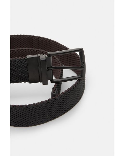 Pull&Bear Black Reversible Stretch Belt for men