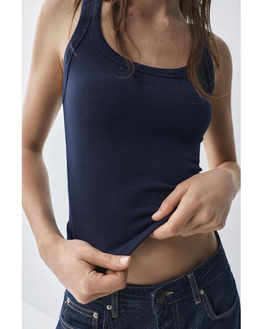 Pull&Bear Blue Basic Tank Top