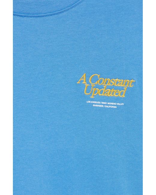 Pull&Bear Blue Embroidered Graphic T-Shirt for men