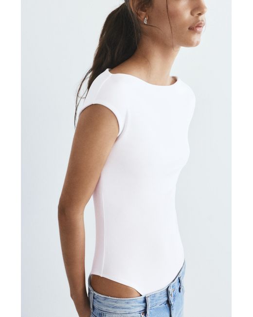 Pull&Bear Black Short Sleeve Bodysuit