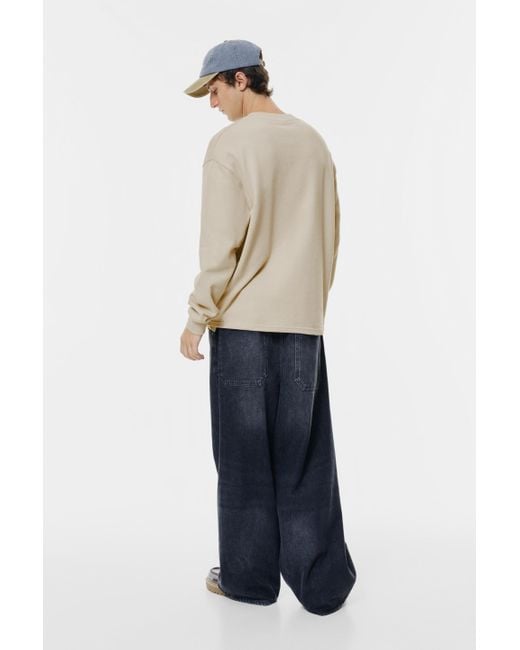 Pull&Bear Langarmshirt Mit Struktur in Natural für Herren
