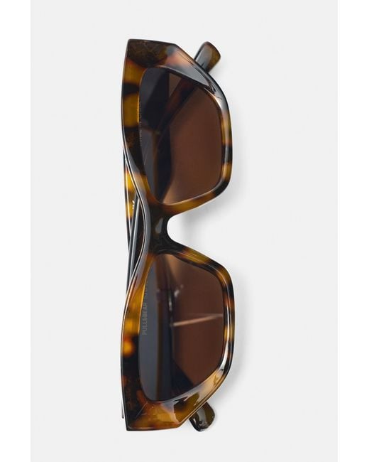 Pull&Bear White Tortoiseshell-Effect Cat Eye Sunglasses