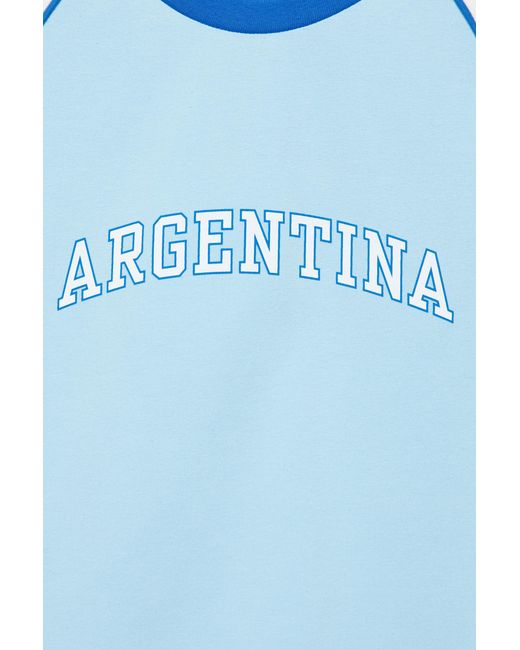 Pull&Bear Blue Argentina Graphic Slim-Fit T-Shirt