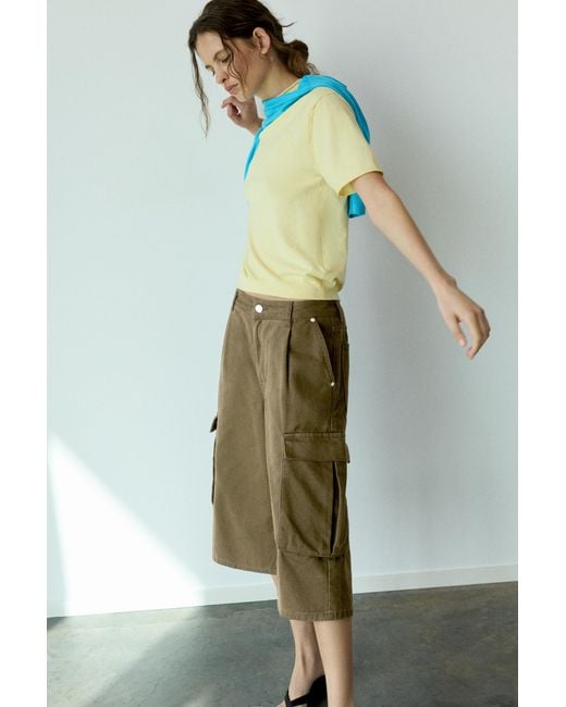 Bermuda Cargo Lunga di Pull&Bear in Green