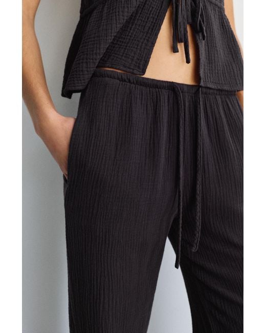 Pantalon Fluide Bambula Pull&Bear en coloris White