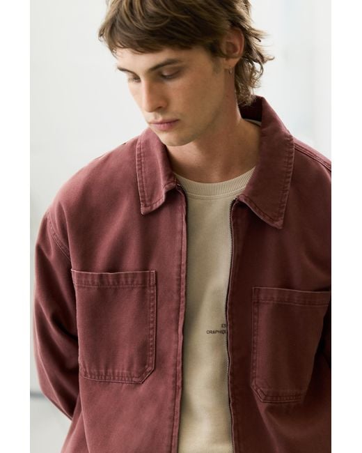 Pull&Bear Overshirt Met Rits in het Brown voor heren