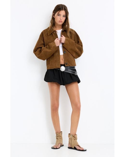 Pull&Bear Brown 100% Leather Jacket