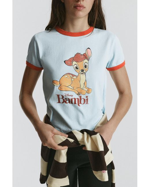 Pull&Bear Gray Bambi Regular T-Shirt