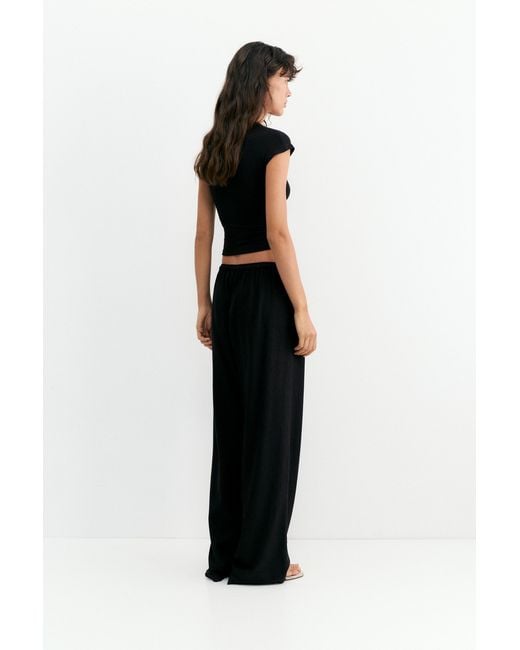 Pull&Bear Green Flowy Trousers With Linen