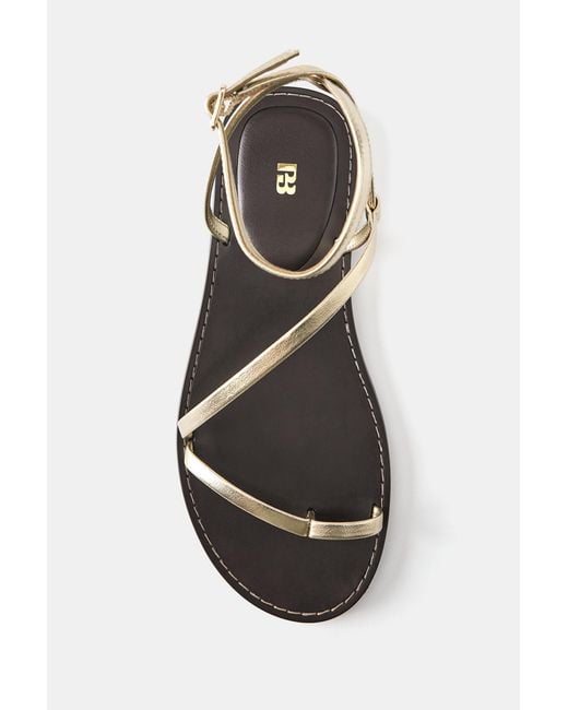 Sandales Plates Brides Dorées Pull&Bear en coloris Red