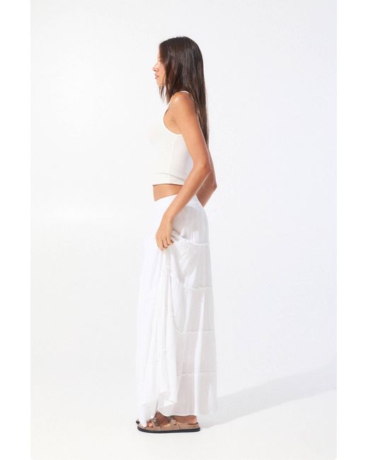 Pull&Bear White Midirock Mit Colour-Block, Stretchbund