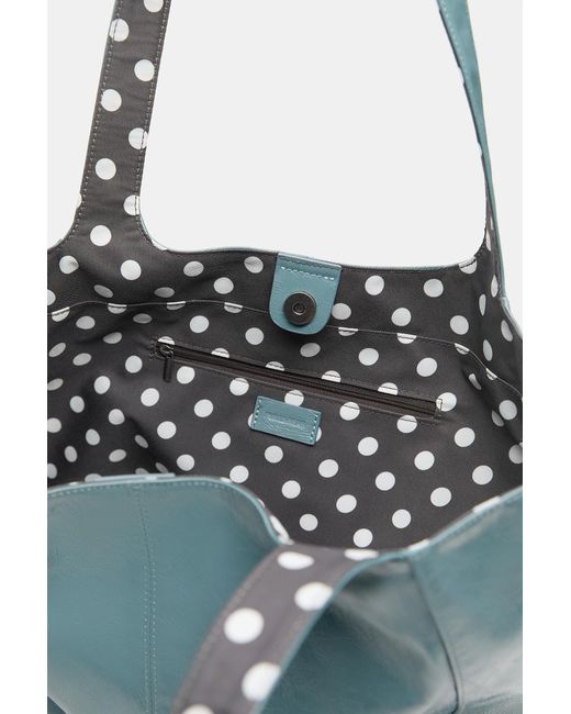 Pull&Bear Blue Polka Dot Shopper Bag