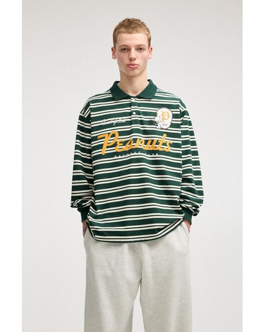 Pull&Bear Green Peanuts Polo Shirt for men
