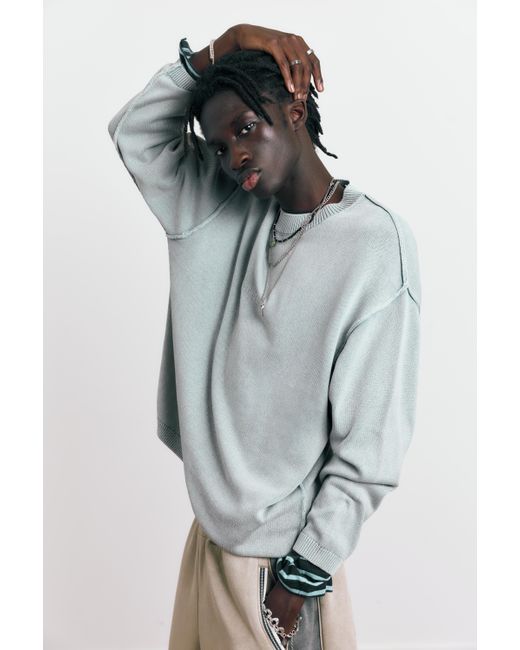 Pull&Bear White Stwd Studio Embroidered Jumper for men