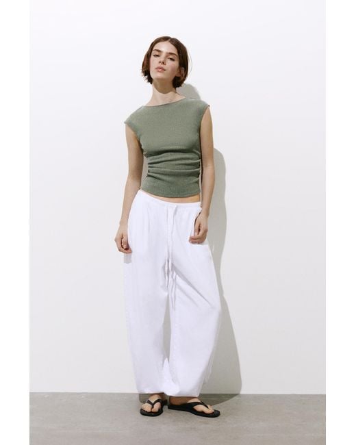 Pull&Bear Green Crepe Top