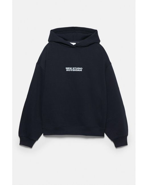 Felpa Con Cappuccio E Grafica Rotterdam di Pull&Bear in Blue