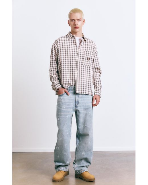 Pull&Bear Gray Stwd Plaid Shirt for men
