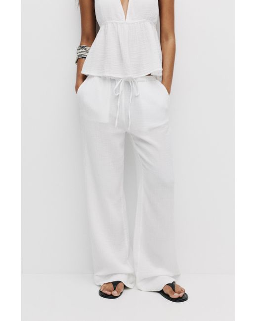 Pull&Bear White Rustikale Joggerhose Mit Textur