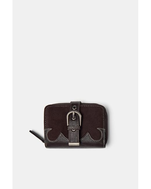Pull&Bear Brown Cowboy Wallet With Buckle