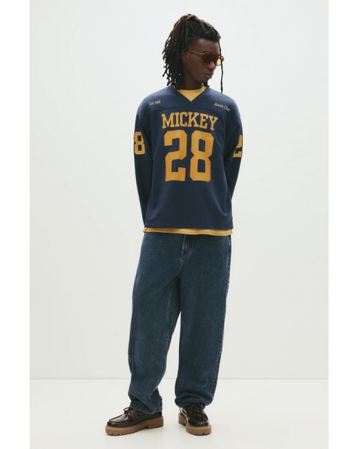 Pull&Bear Mickey Mouse Fußball-Sweatshirt in Blue für Herren