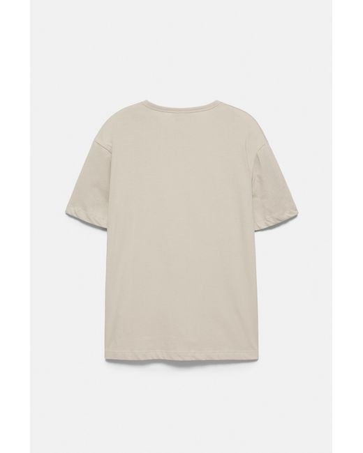 Pull&Bear Natural Slim Fit Basic T-Shirt for men