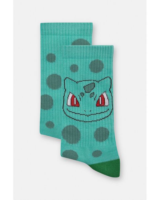 Pull&Bear Green Pokémon Bulbasaur Socks for men
