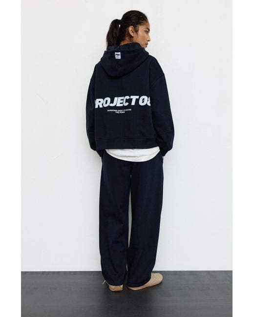 Felpa Con Cappuccio E Grafica Rotterdam di Pull&Bear in Blue