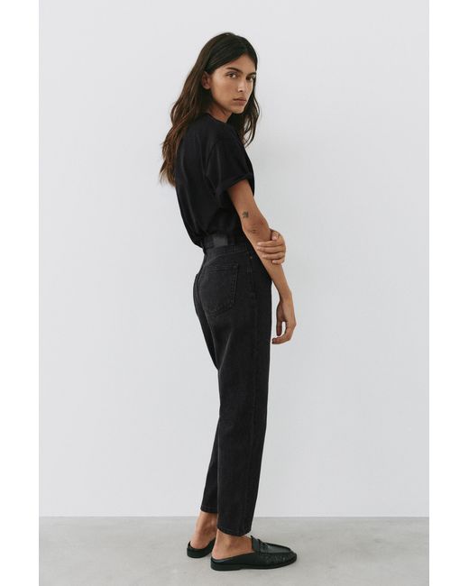 Pull&Bear Black High-Waist Mom Jeans