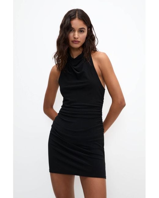 Pull&Bear Black Short Halter Dress
