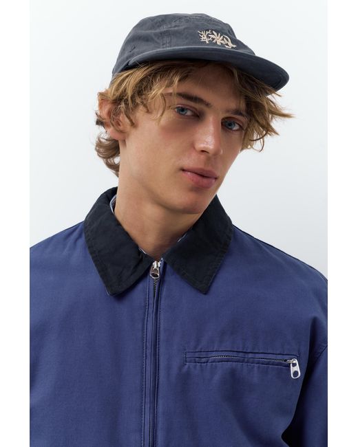 Pull&Bear Blue Jacket With Contrast Collar for men