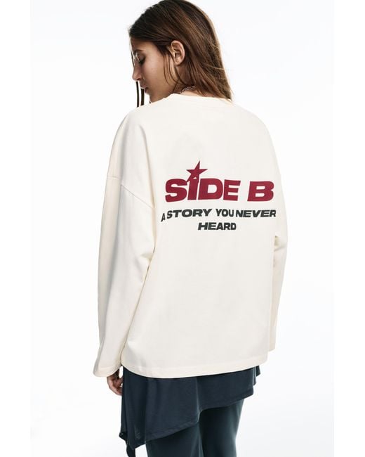 Pull&Bear White Graphic T-Shirt