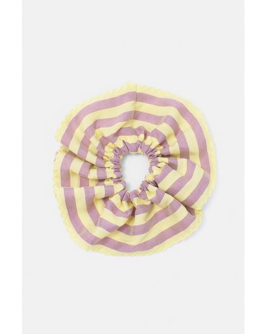 Pull&Bear White Striped Scrunchie