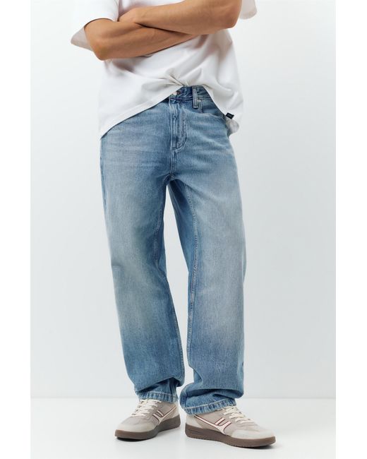 Pull&Bear Blue Straight Jeans for men