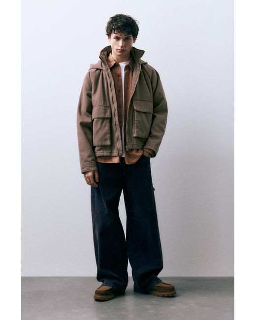 Pull&Bear Multicolor Worker Jacket With Embroidered Back for men