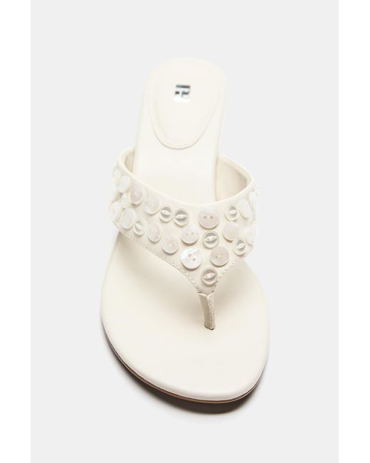 Pull&Bear Blue Heeled Sandals With Button Detail