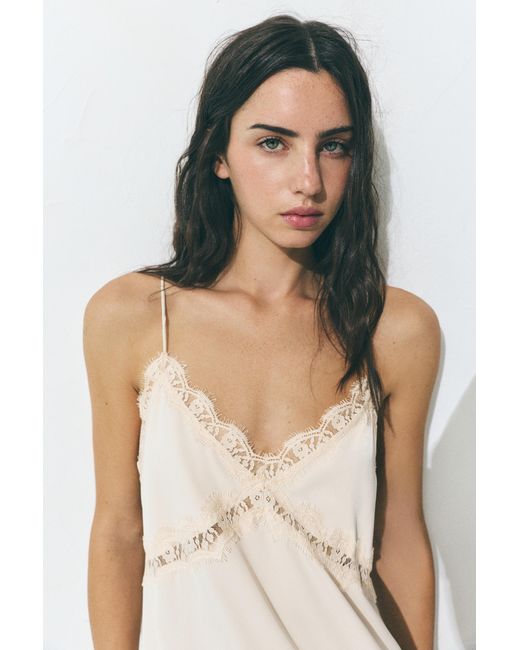 Pull&Bear White Asymmetric Camisole Top