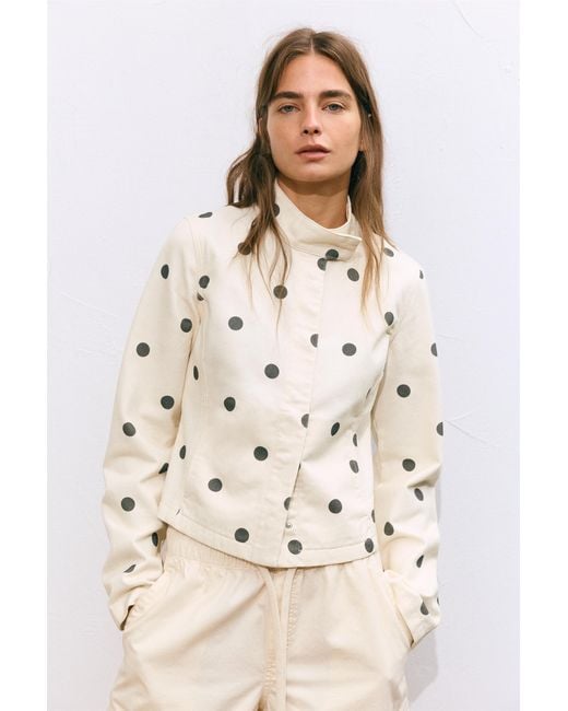 Pull&Bear Green Fitted Polka Dot Jacket