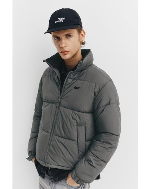Pull&Bear Gray Stwd Padded Jacket for men