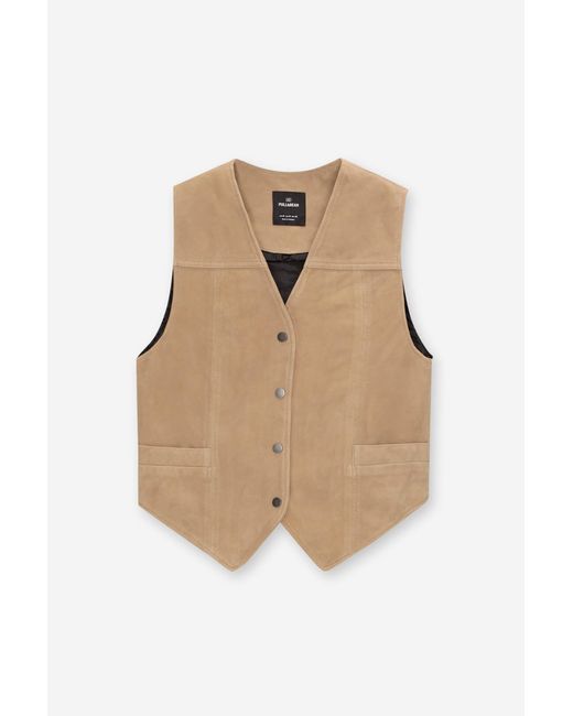 Pull&Bear Blue Weste 100% Wildleder