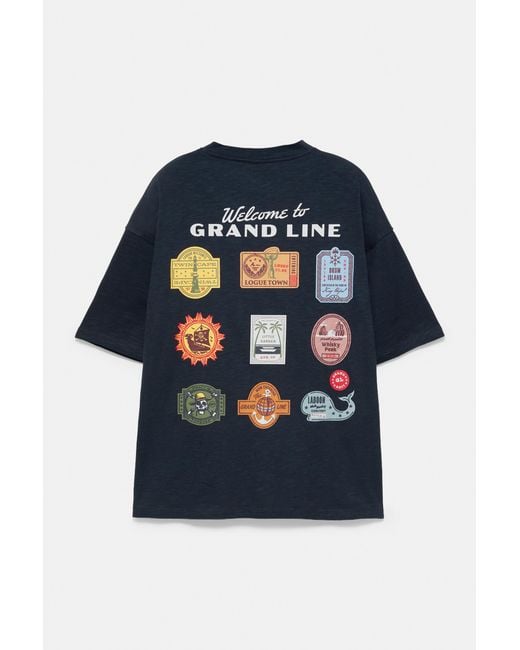 Pull&Bear Multicolor One Piece Grand Line T-Shirt for men