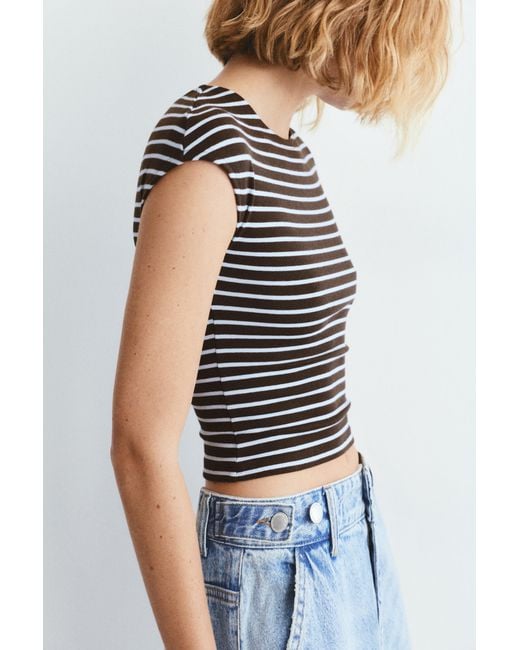 Pull&Bear Blue Fitted Short Sleeve T-Shirt