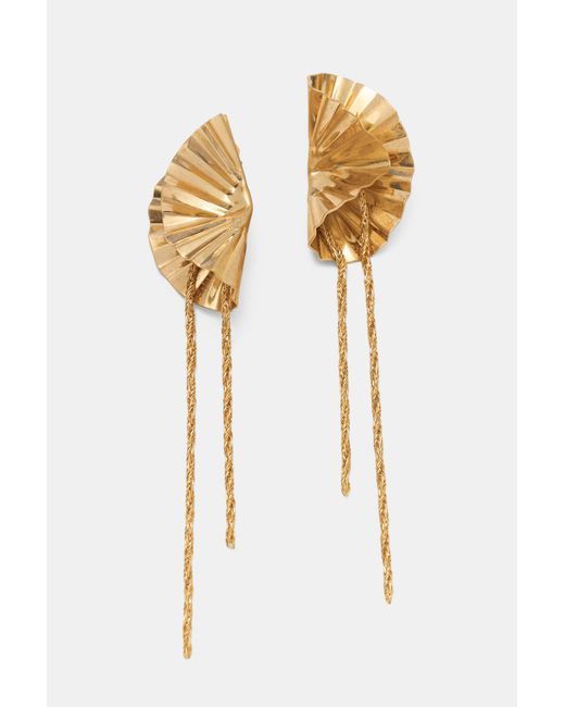 Pull&Bear White Flower Chain Earrings