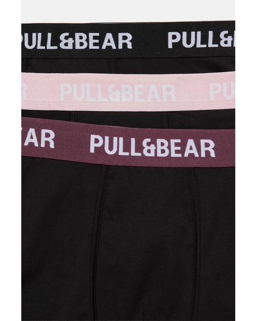 Pack 3 Boxer di Pull&Bear in Black da Uomo